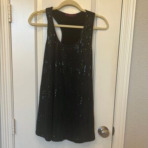 Black Sequin Racerback Top